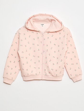Sudadera con cremallera y capucha estampada