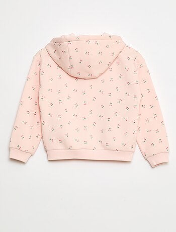 Sudadera con cremallera y capucha estampada