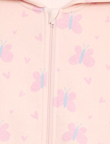 Sudadera con cremallera y capucha estampada