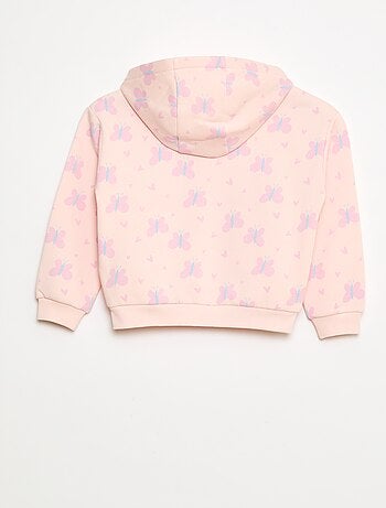 Sudadera con cremallera y capucha estampada