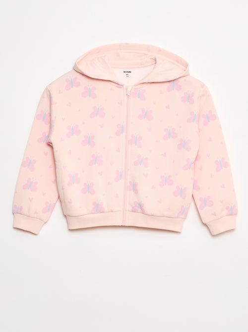 Sudadera con cremallera y capucha estampada - Kiabi