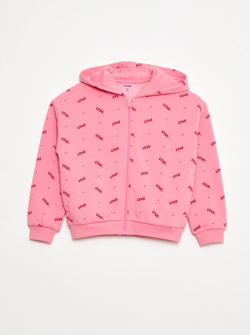 Sudadera con cremallera y capucha estampada - Kiabi