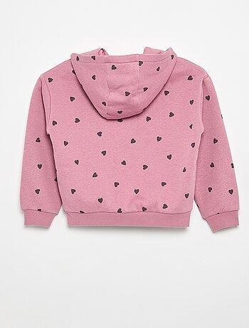 Sudadera con cremallera y capucha estampada