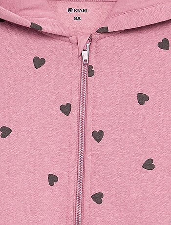 Sudadera con cremallera y capucha estampada