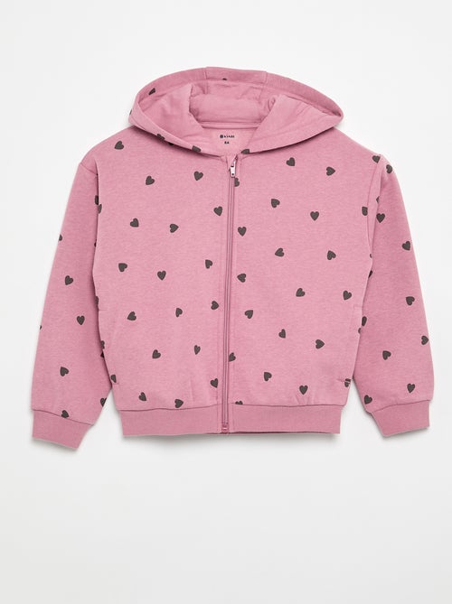 Sudadera con cremallera y capucha estampada - Kiabi