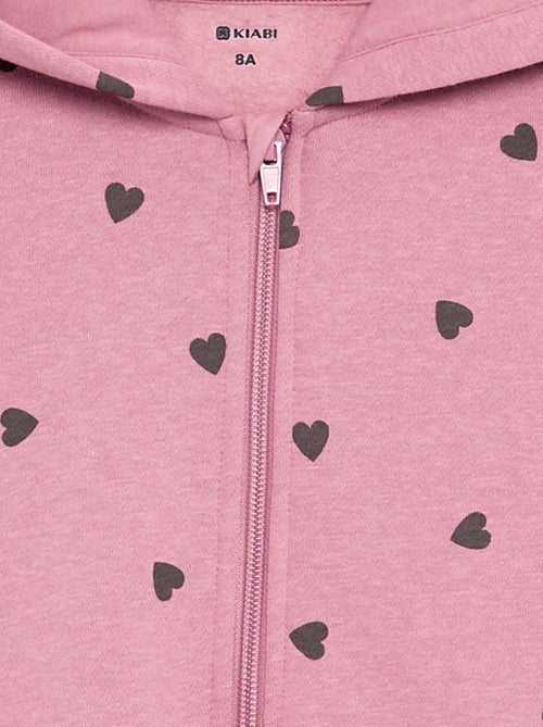 Sudadera con cremallera y capucha estampada - Kiabi