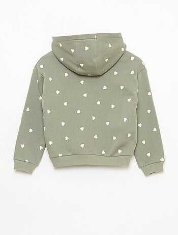 Sudadera con cremallera y capucha estampada