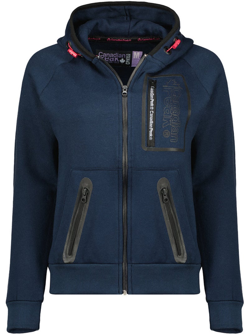Sudadera con cremallera y capucha forrada fonaldeak – canadian peak Azul marino - Kiabi