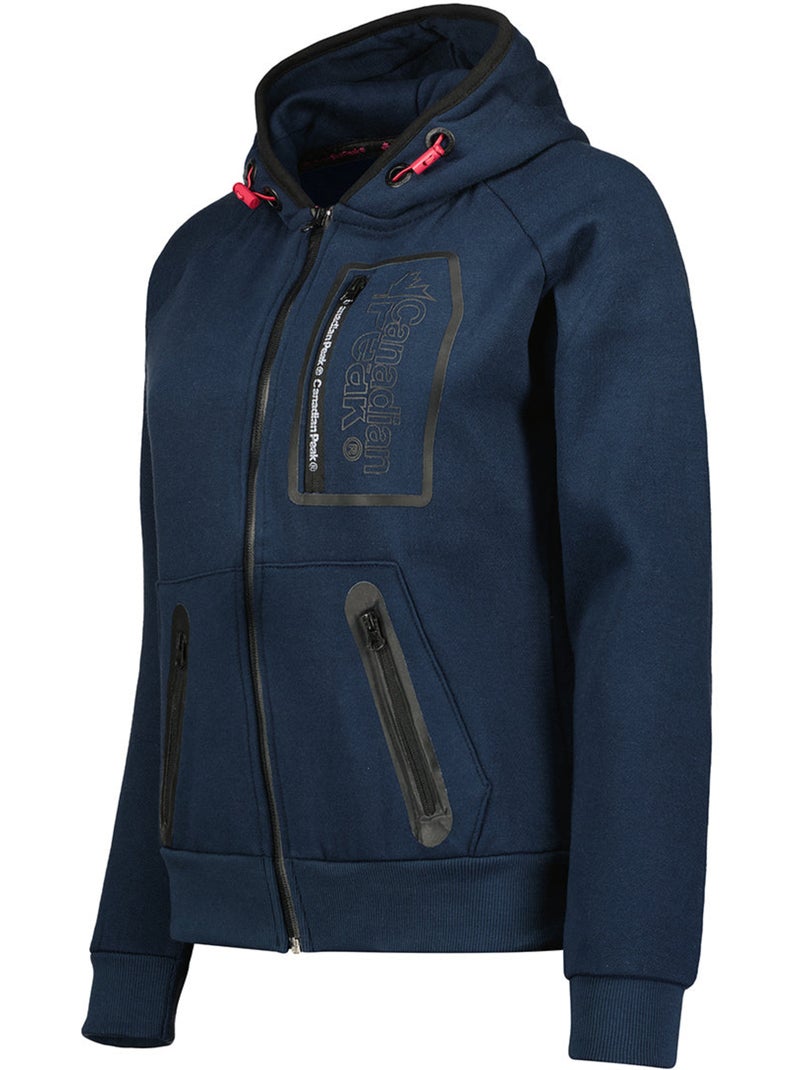 Sudadera con cremallera y capucha forrada fonaldeak – canadian peak Azul marino - Kiabi