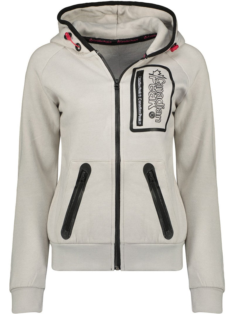 Sudadera con cremallera y capucha forrada fonaldeak – canadian peak Gris claro - Kiabi