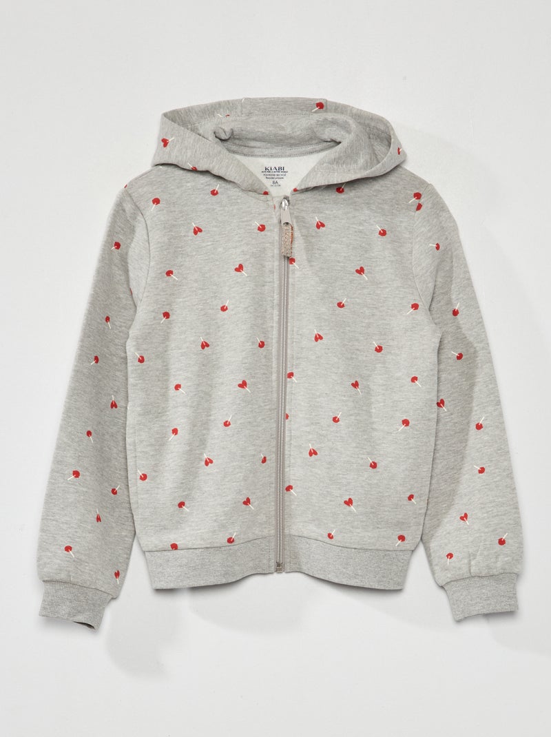 Sudadera con cremallera y capucha GRIS - Kiabi