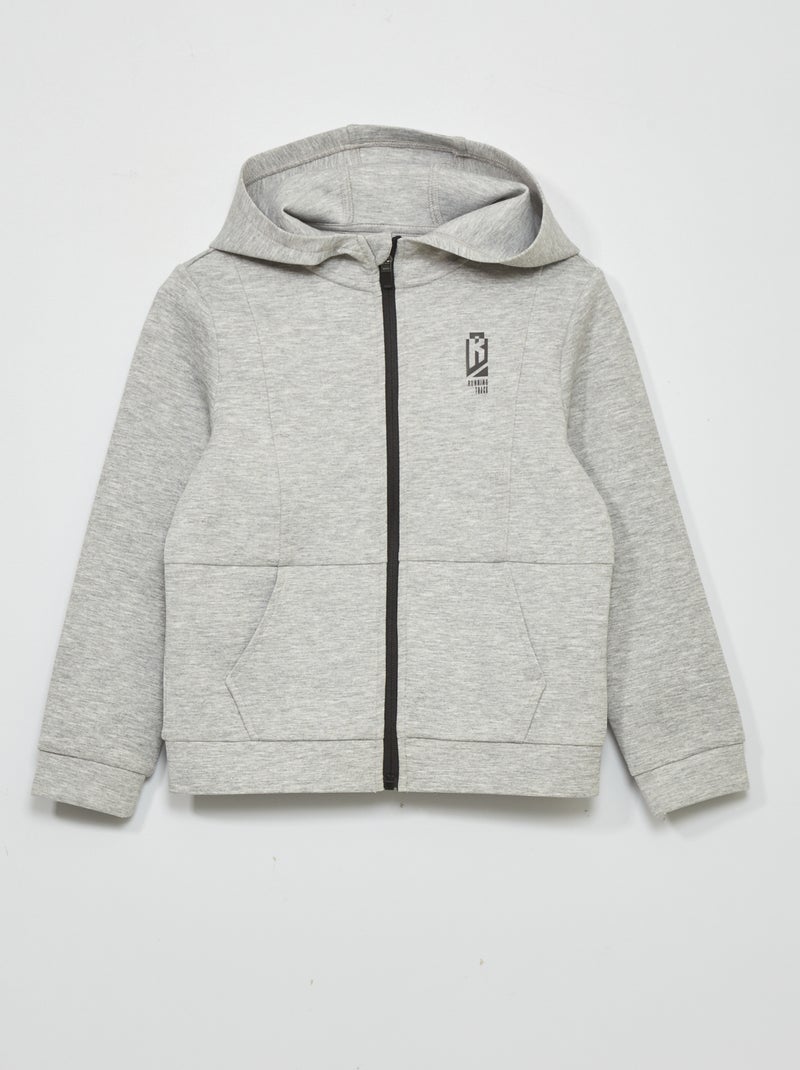 Sudadera con cremallera y capucha GRIS - Kiabi