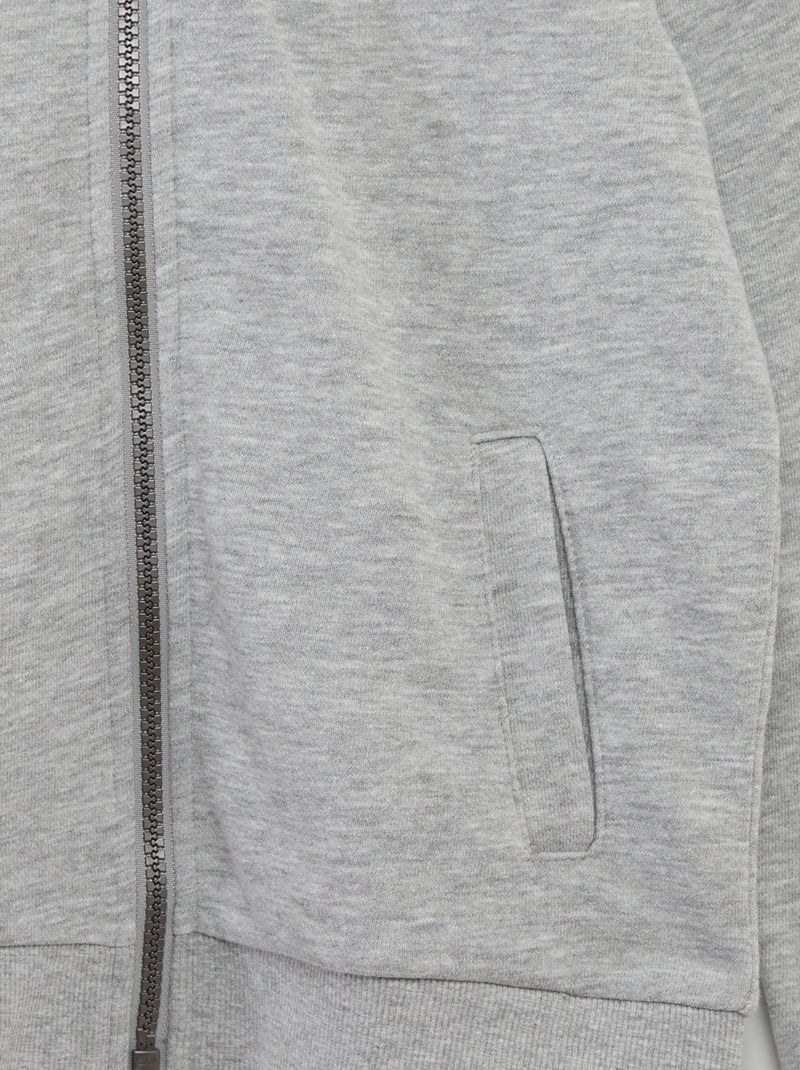 Sudadera con cremallera y capucha GRIS - Kiabi