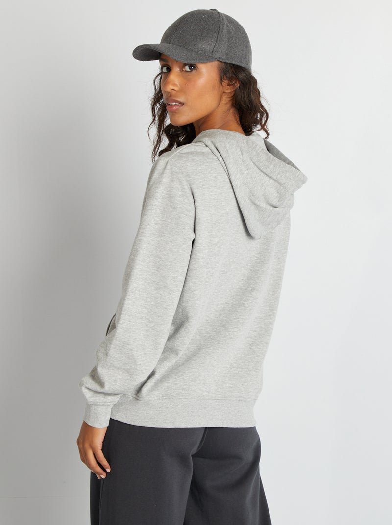 Sudadera con cremallera y capucha GRIS - Kiabi