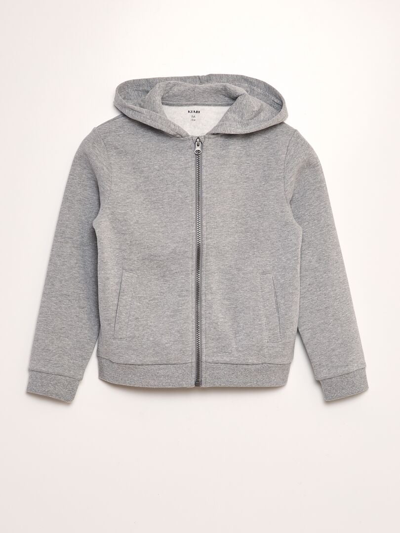 Sudadera con cremallera y capucha GRIS - Kiabi