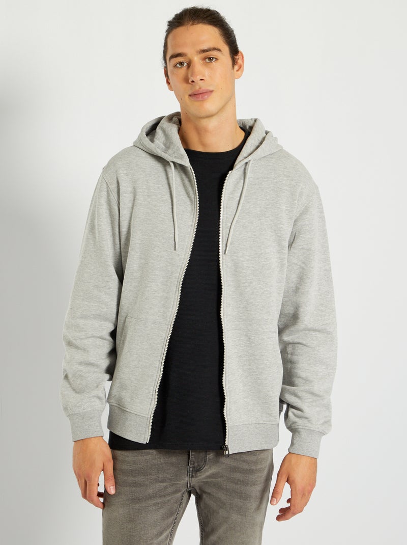 Sudadera con cremallera y capucha GRIS - Kiabi