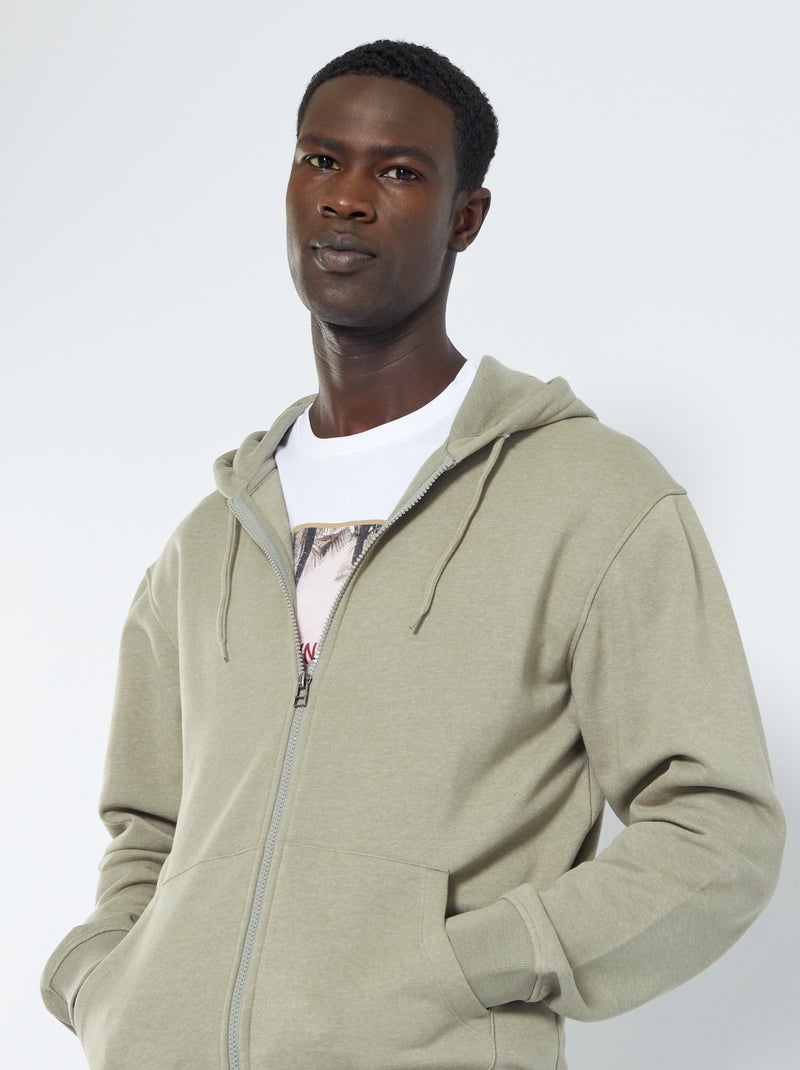 Sudadera con cremallera y capucha gris - Kiabi