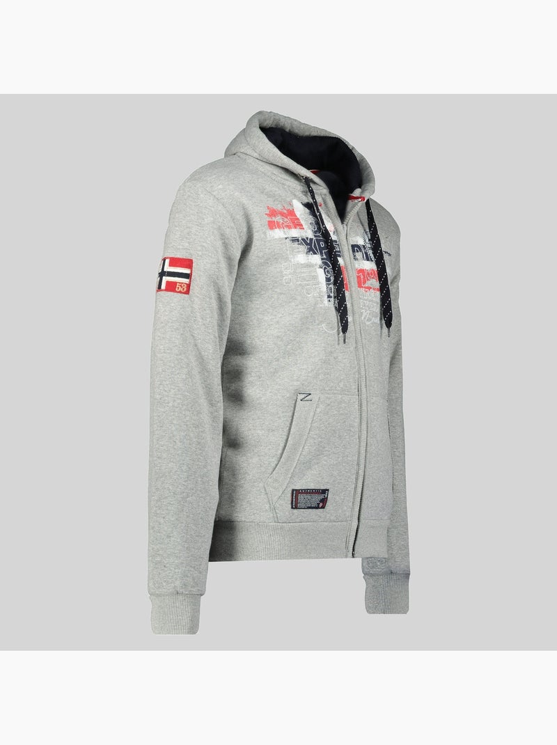 Sudadera con cremallera y capucha gutta – geographical norway Gris claro - Kiabi