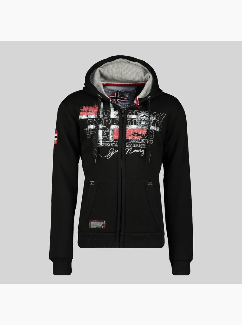 Sudadera con cremallera y capucha gutta – geographical norway Negro - Kiabi