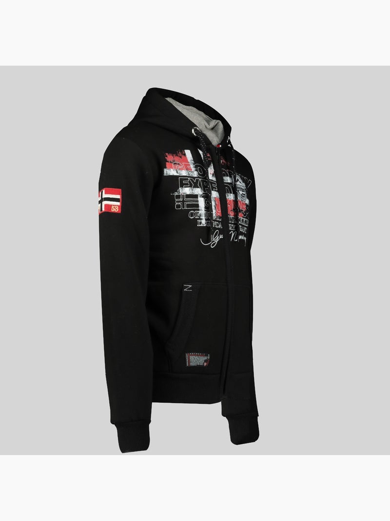 Sudadera con cremallera y capucha gutta – geographical norway Negro - Kiabi
