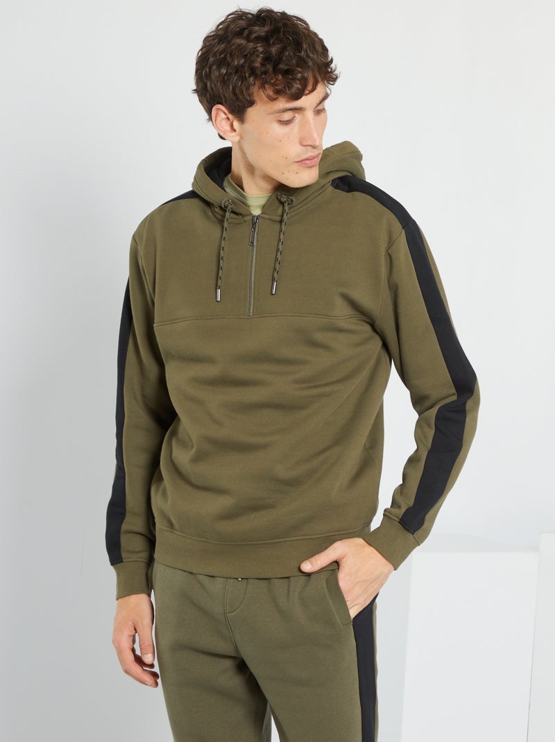 Sudadera con cremallera y capucha KAKI - Kiabi