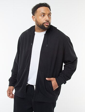 Sudadera con cremallera y capucha lisa