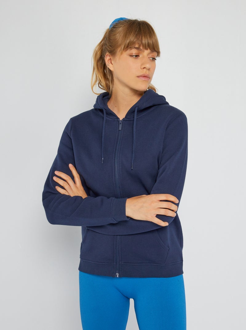Sudadera con cremallera y capucha Marino - Kiabi