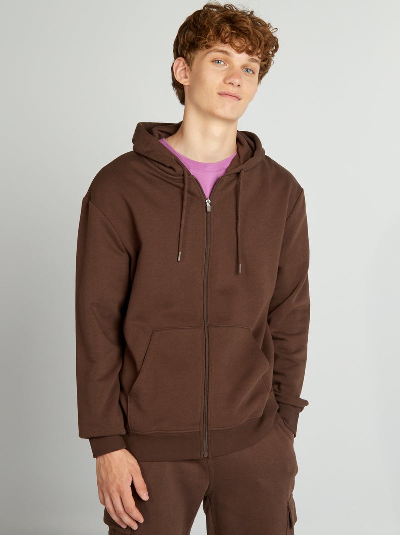 Sudadera con cremallera y capucha MARRON - Kiabi