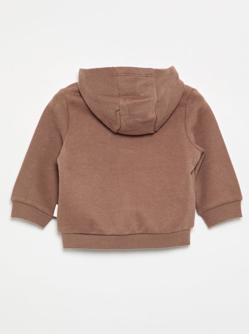 Sudadera con cremallera y capucha Marron - Kiabi