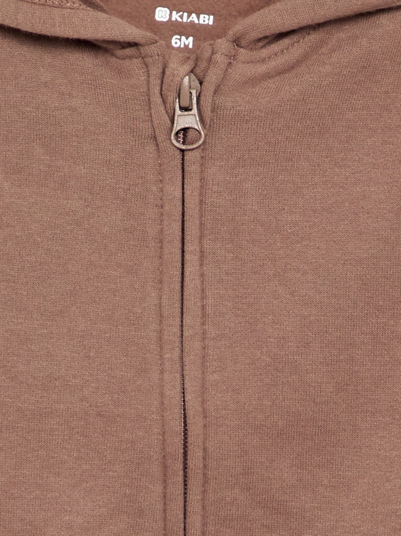 Sudadera con cremallera y capucha Marron - Kiabi