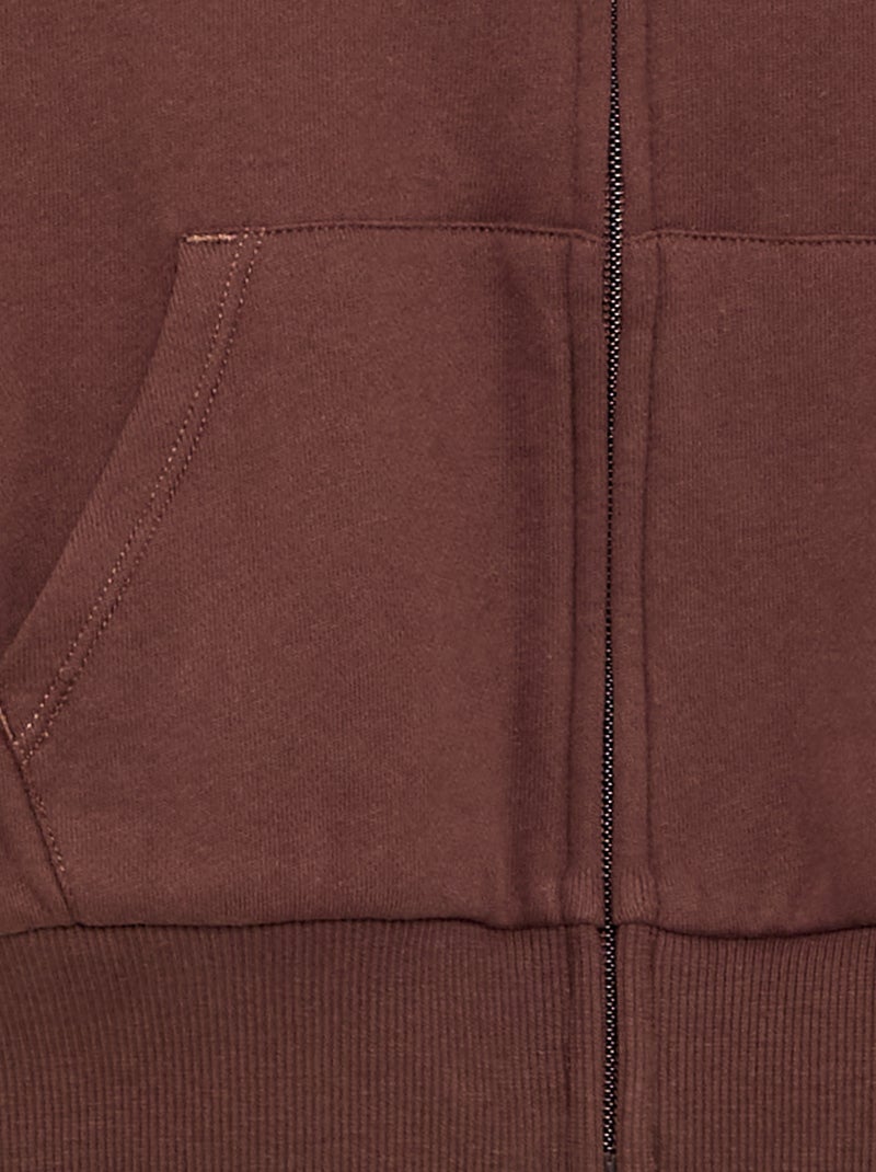 Sudadera con cremallera y capucha Marron - Kiabi