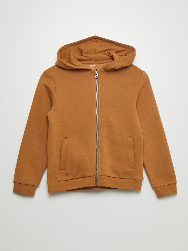 Sudadera con cremallera y capucha MARRON - Kiabi