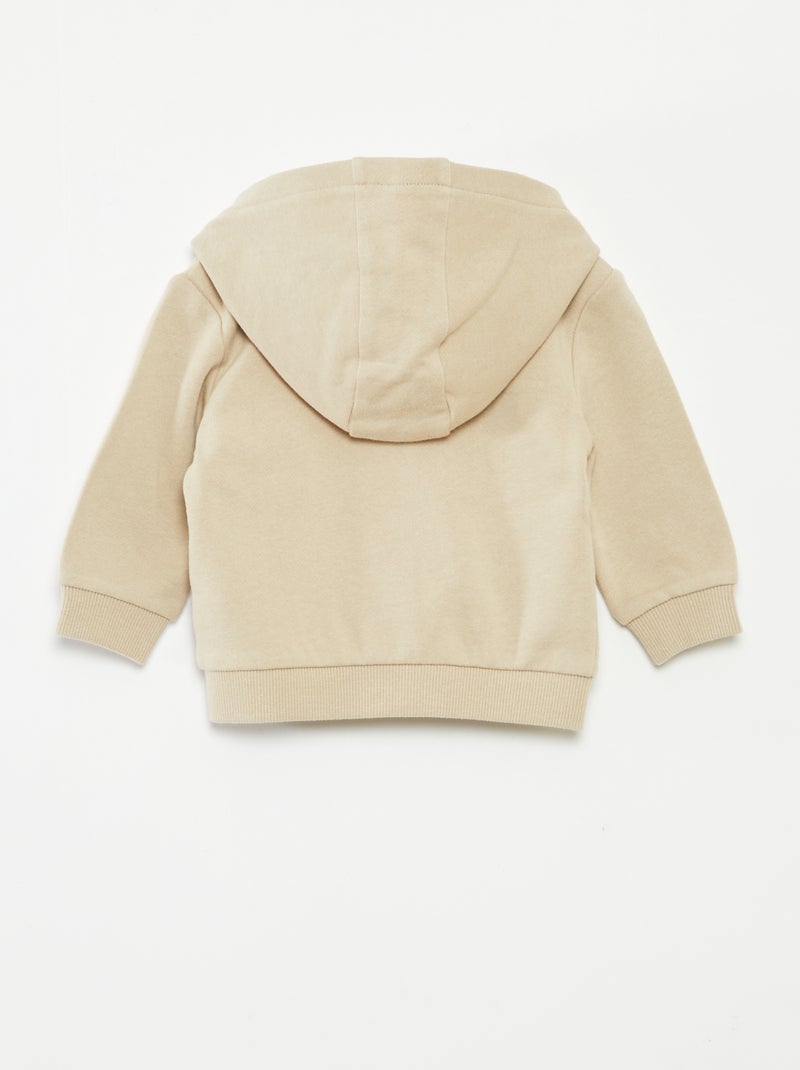 Sudadera con cremallera y capucha 'Mickey' Beige - Kiabi