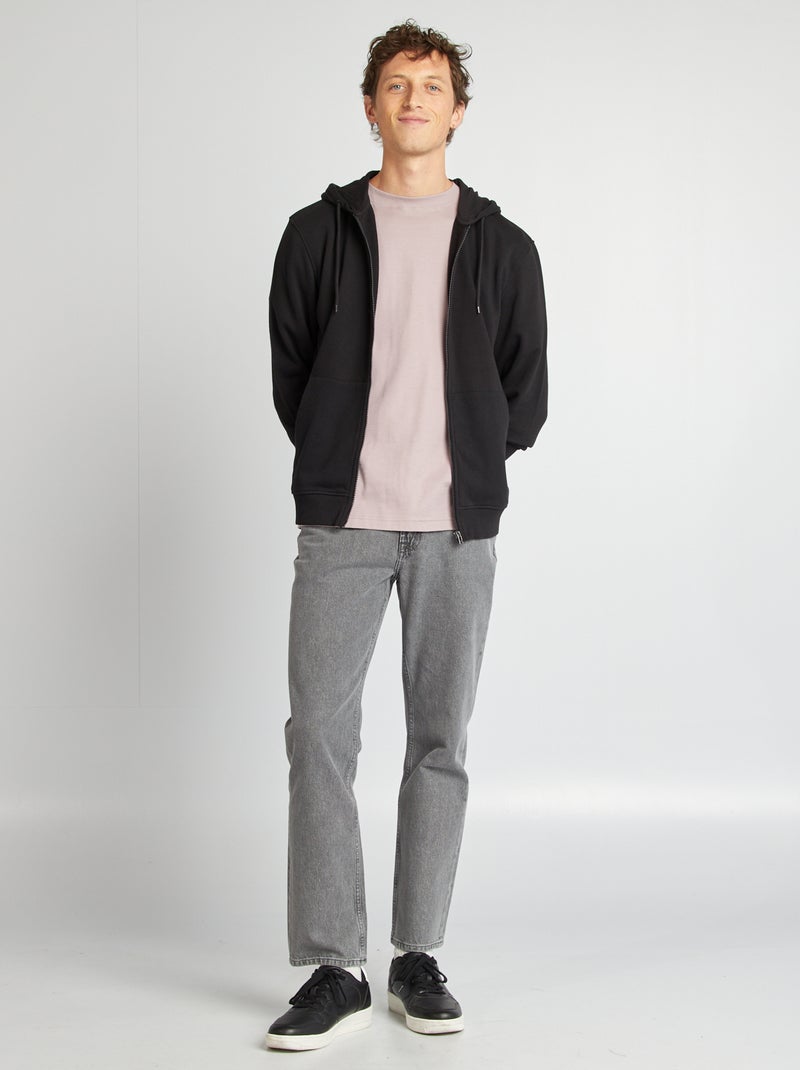 Sudadera con cremallera y capucha negro - Kiabi