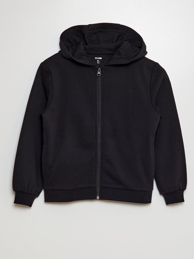 Sudadera con cremallera y capucha negro - Kiabi