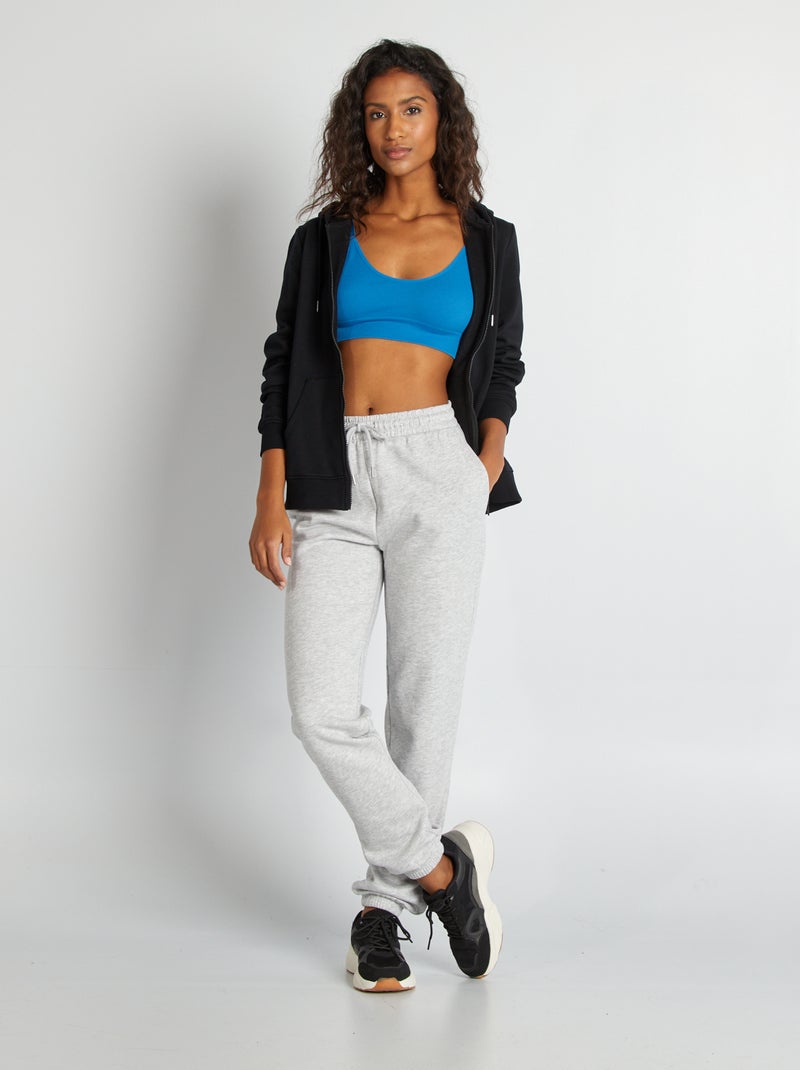 Sudadera con cremallera y capucha negro - Kiabi