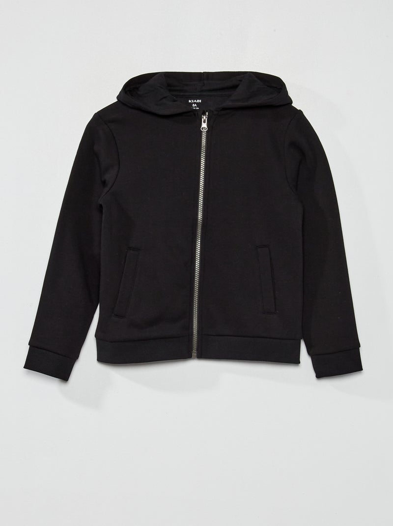 Sudadera con cremallera y capucha negro - Kiabi