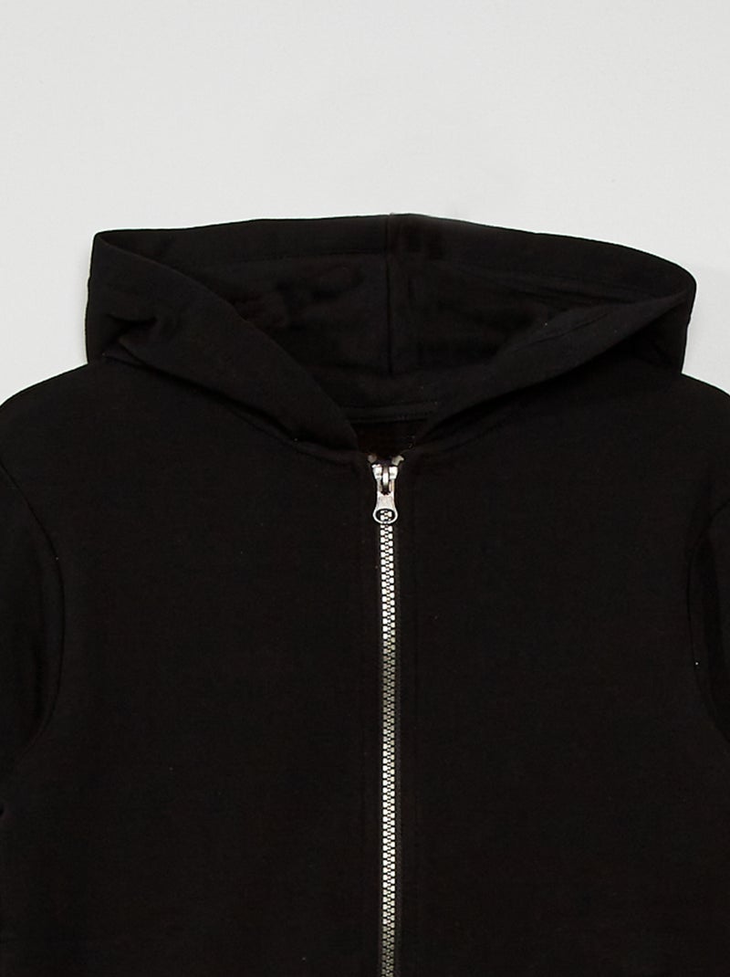 Sudadera con cremallera y capucha negro - Kiabi