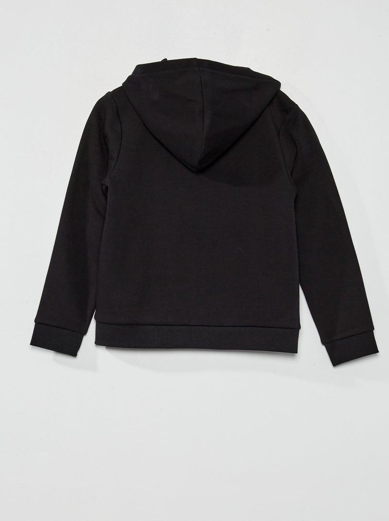 Sudadera con cremallera y capucha negro - Kiabi