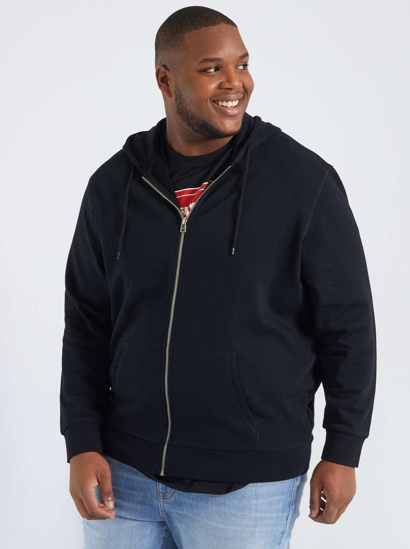 Sudadera con cremallera y capucha Negro - Kiabi