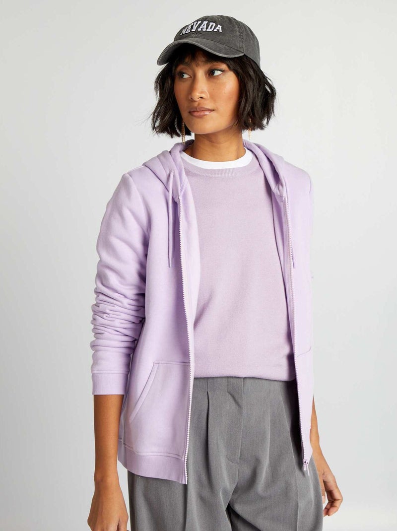 Sudadera con cremallera y capucha PURPURA - Kiabi
