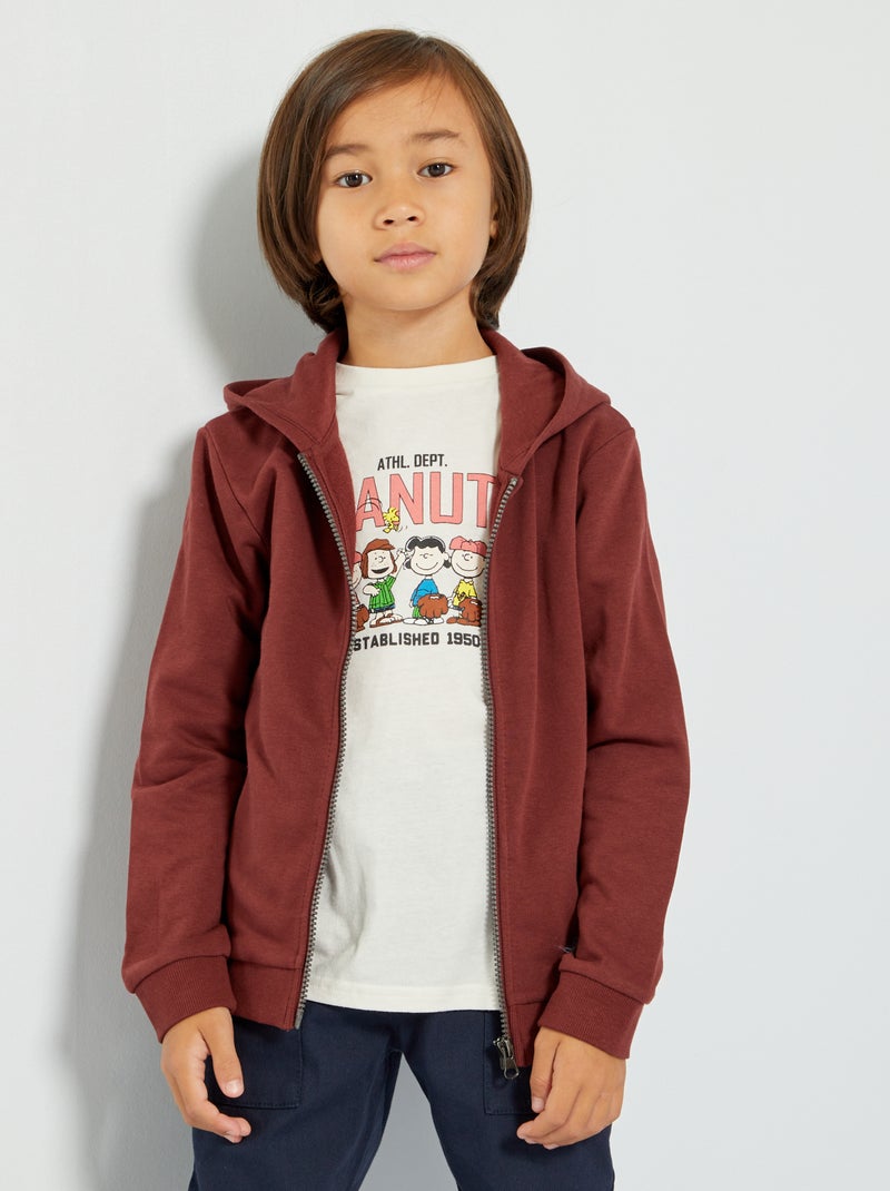 Sudadera con cremallera y capucha ROJO - Kiabi