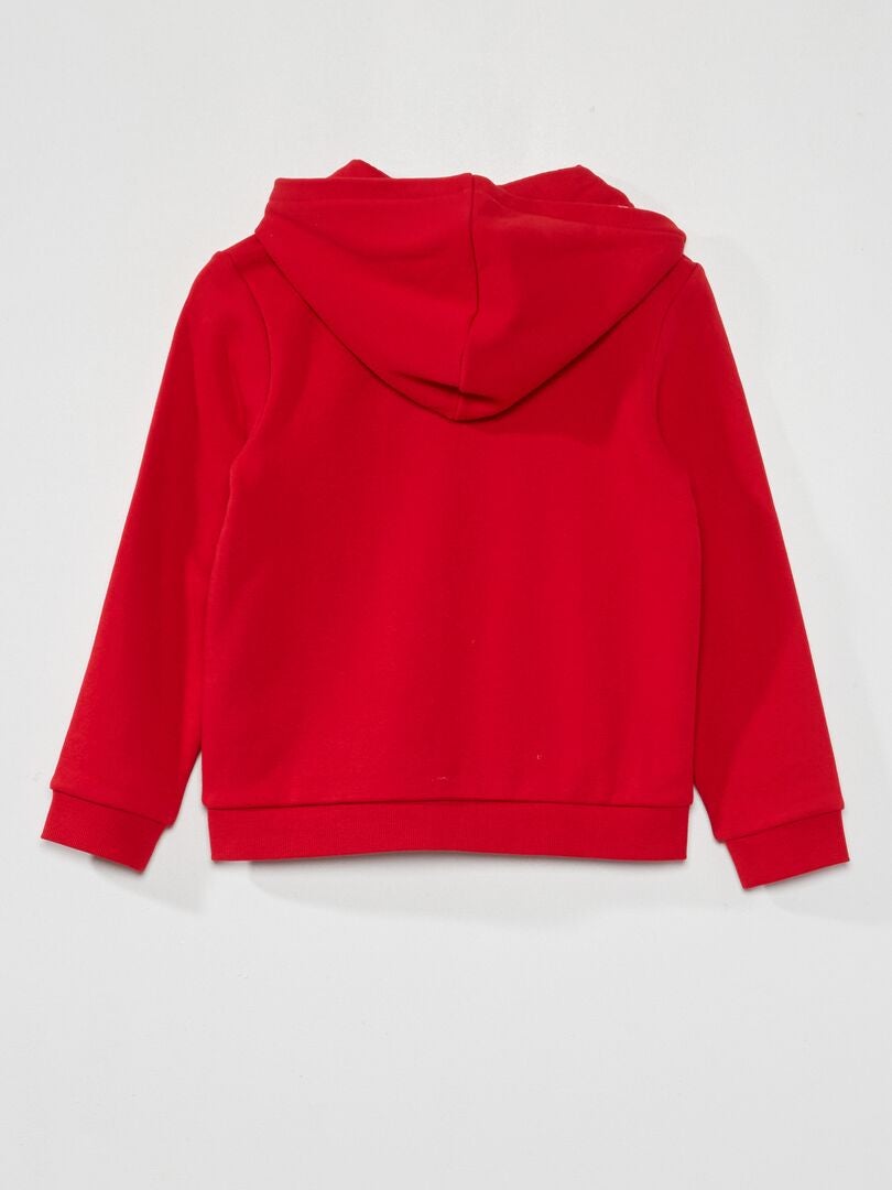 Sudadera Con Capucha Y Cremallera Para Niños - Color Rojo Liso, Polar, Unisex, Tallas De 2 A 13 Años