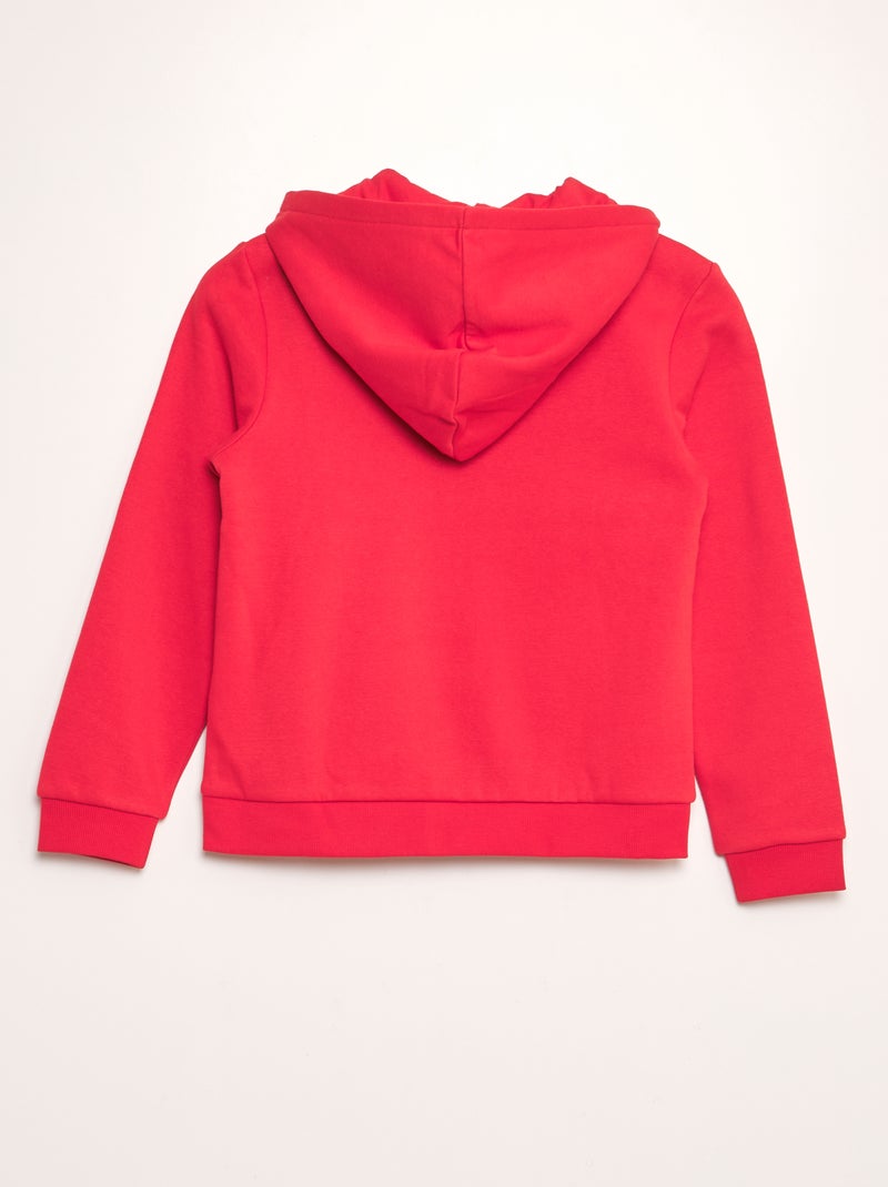 Sudadera con cremallera y capucha ROJO - Kiabi