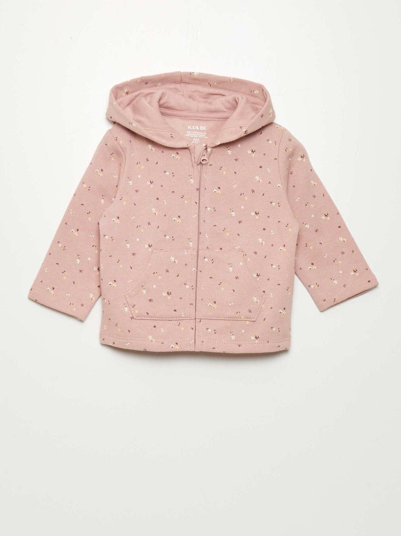 Sudadera con cremallera y capucha ROSA - Kiabi