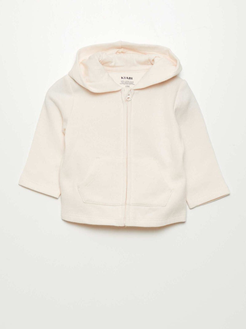 Sudadera con cremallera y capucha ROSA - Kiabi