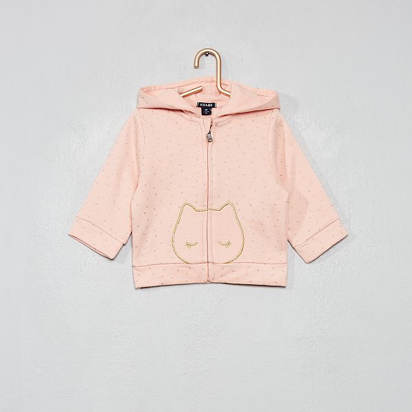 Sudadera con cremallera y capucha Bebé niña ROSA Kiabi 8,00€