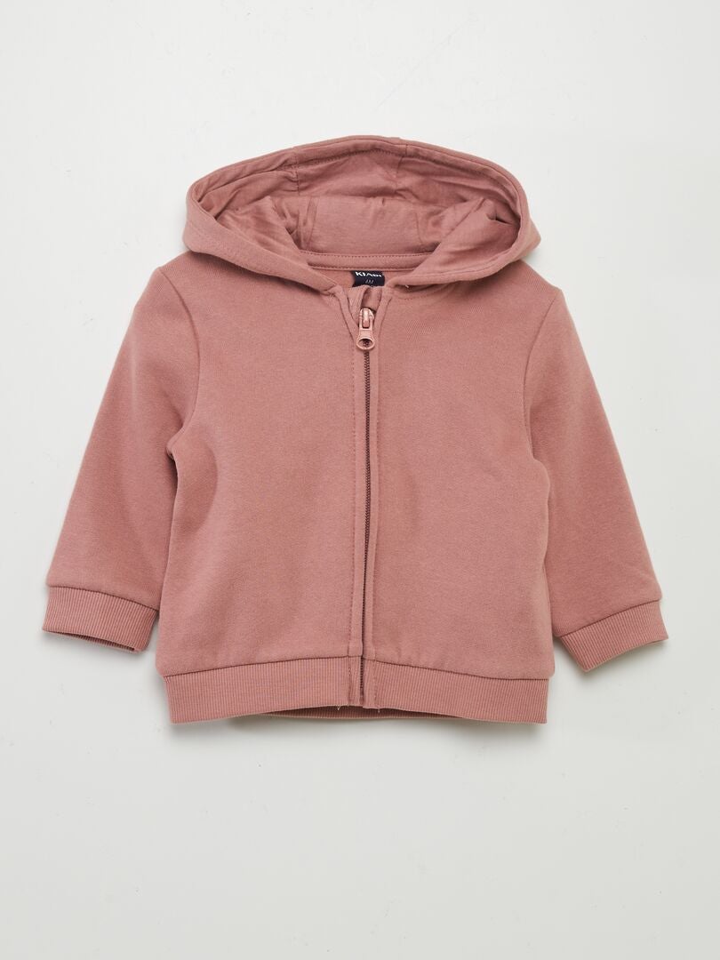 Sudadera con cremallera y capucha ROSA - Kiabi