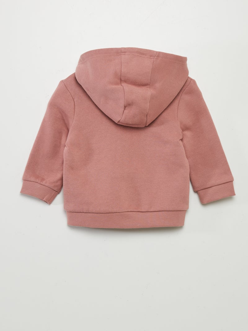 Sudadera con cremallera y capucha ROSA - Kiabi