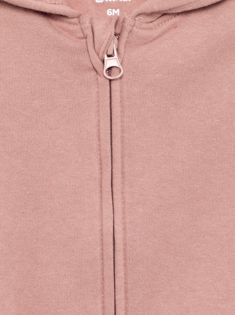 Sudadera con cremallera y capucha Rosa - Kiabi